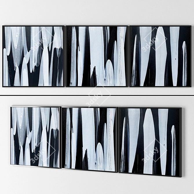 Trio of Textured Frames - 600mm x 600mm 3D model image 1