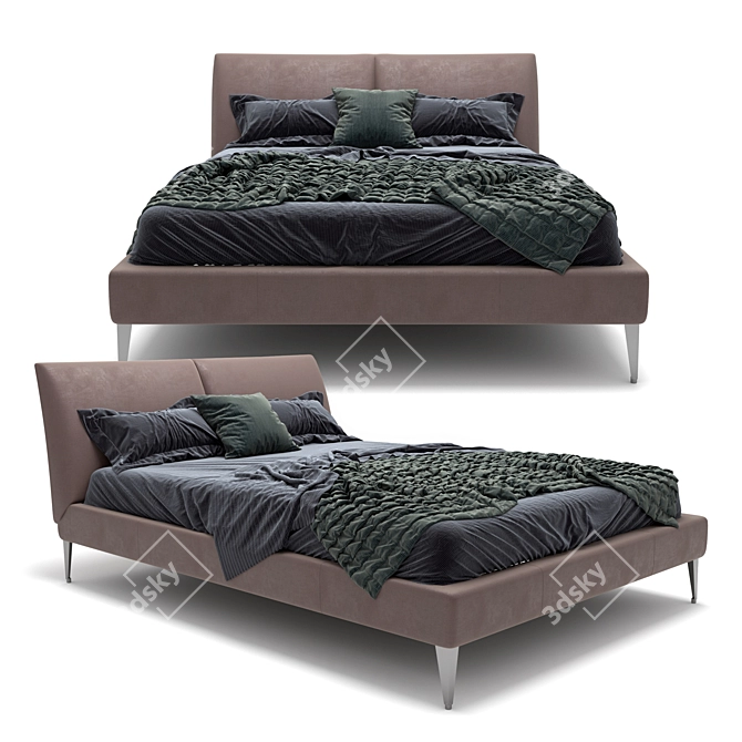 Luxury Selene King-size Bed 3D model image 1