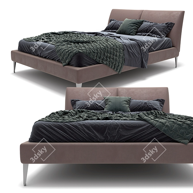 Luxury Selene King-size Bed 3D model image 2