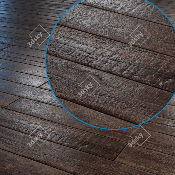 Vintage Brickbond Parquet: PBR Texture 3D model image 2