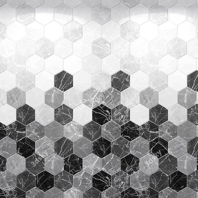 HexaBlend: Stylish Hexagonal Tile 3D model image 1