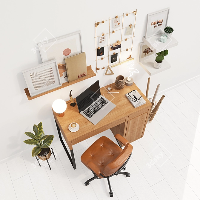 Ikea Office Oasis: Micke Table, Alefjall Chair & More 3D model image 3