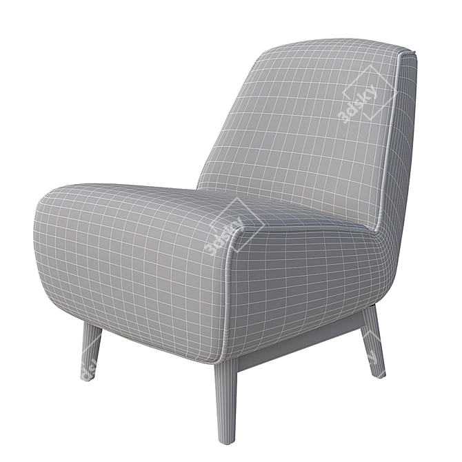 Versatile Leo Accent Chair - Customizable Colors 3D model image 5