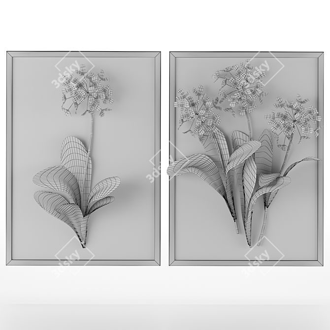 Golden Petal Frames 3D model image 2