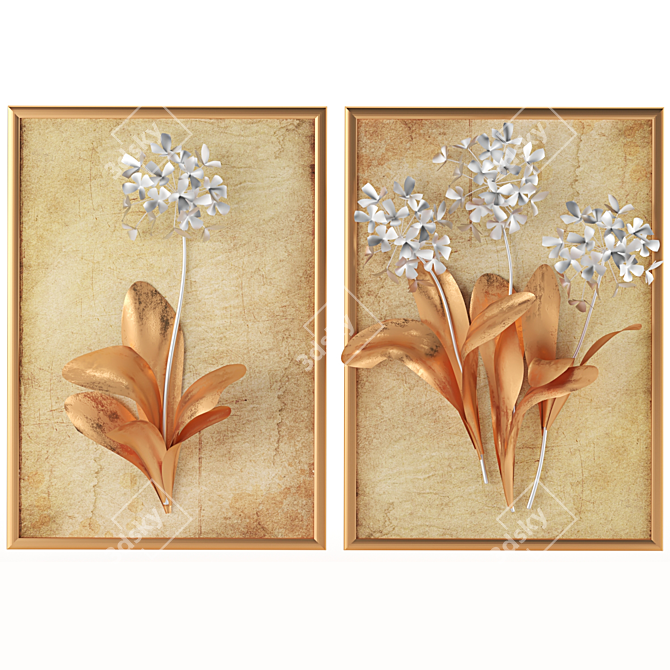 Golden Petal Frames 3D model image 3