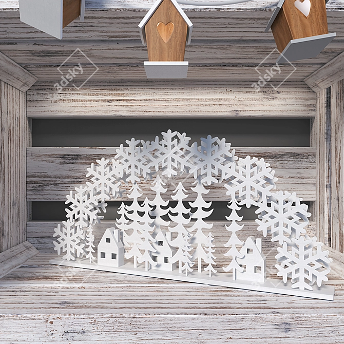 Festive New Year's Decor Set 3D model image 4