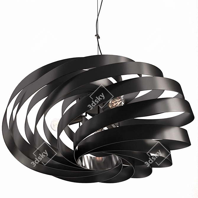 Sleek Metal Vento Pendant 3D model image 2