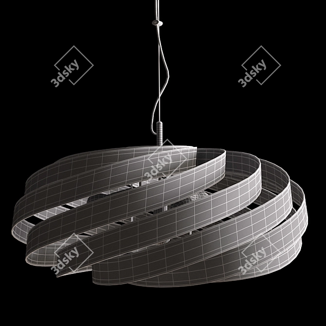 Sleek Metal Vento Pendant 3D model image 3