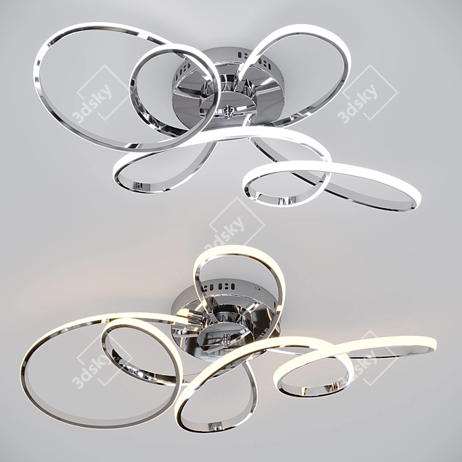 Eurosvet LED Chrome Ceiling Lamp 3D model image 1