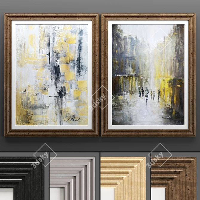  Art Frame 629: Stylish 50x70cm Frames with 4 Textures 3D model image 1