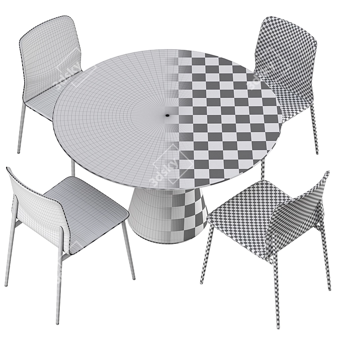 Madrid Newport Dining Chair Set 3D model image 5
