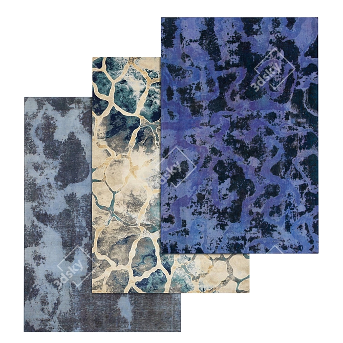 Luxury Carpet Set: High-Quality Textures - 3 Styles 3D model image 1