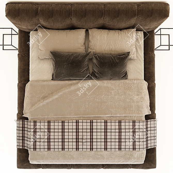 Cozy Brown Bed 3D model image 3