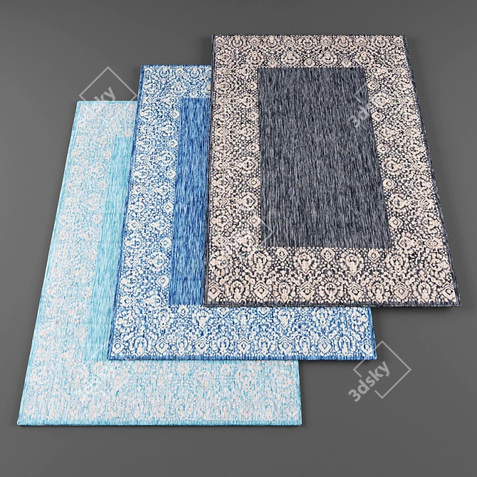 Variety 5pc Carpet Texture Set 3D model image 1