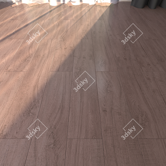 Woodbury Brown Parquet: Multi-Texture, 15x90cm 3D model image 1