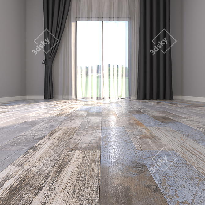 Yurtbay Vintage Multi: Authentic Parquet Flooring 3D model image 2