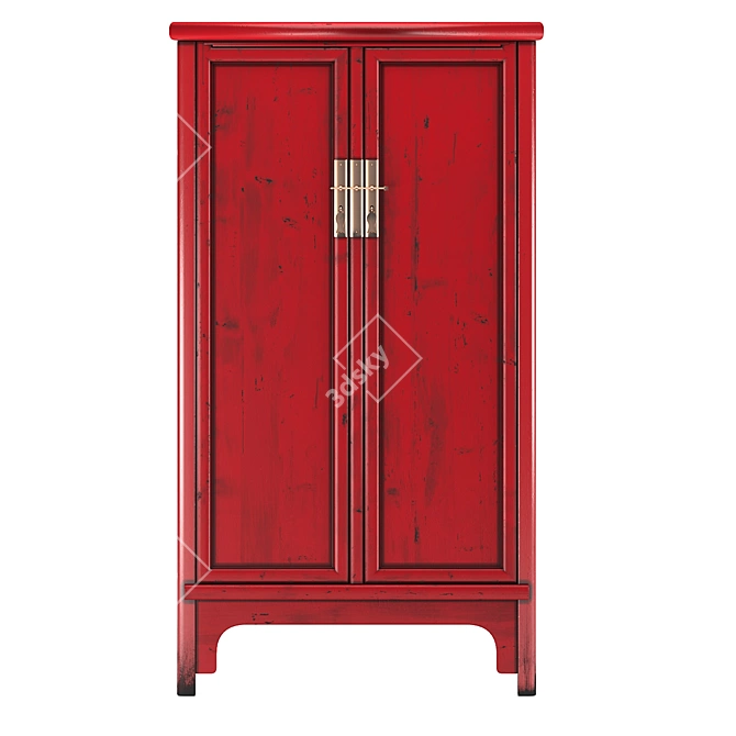 Traditional Red Chinese Cabinet 3D model image 5