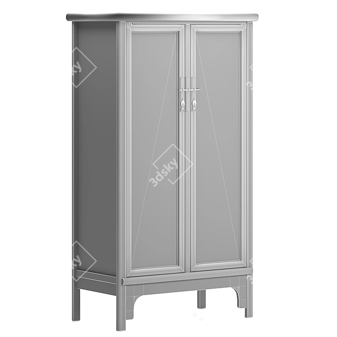 Traditional Red Chinese Cabinet 3D model image 4