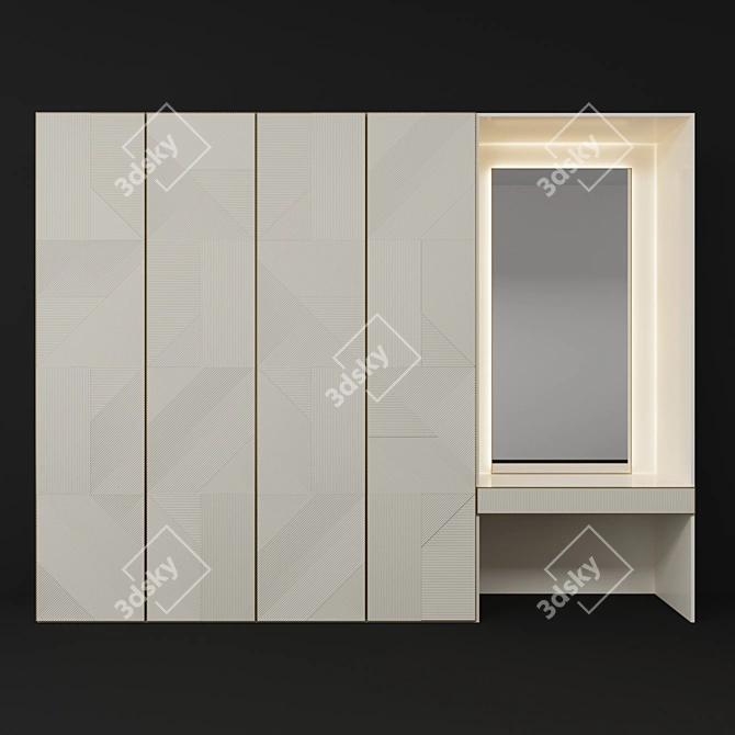 Elegant Entryway Wardrobe 3D model image 1