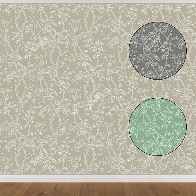 Seamless Wallpaper Set - 3 Colors 3D model image 1