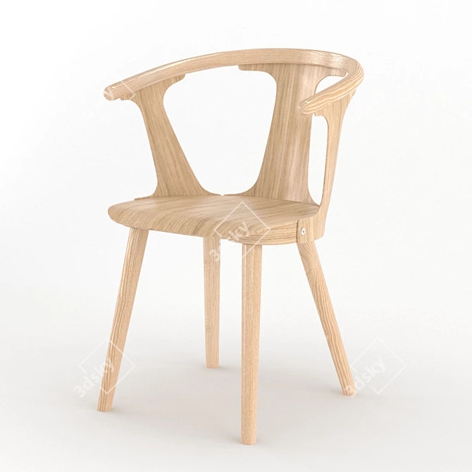 Danish Classic Wooden Chair 3D model image 1