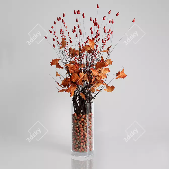 Autumn Bliss Bouquet 3D model image 2