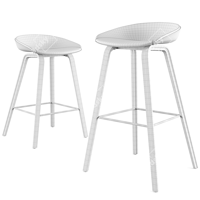 Hay AAS 33: Modern Interchangeable Barstool and Counter Stool 3D model image 2