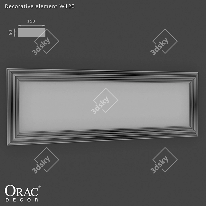 Elegant Wall Panel W120 by OM 3D model image 2