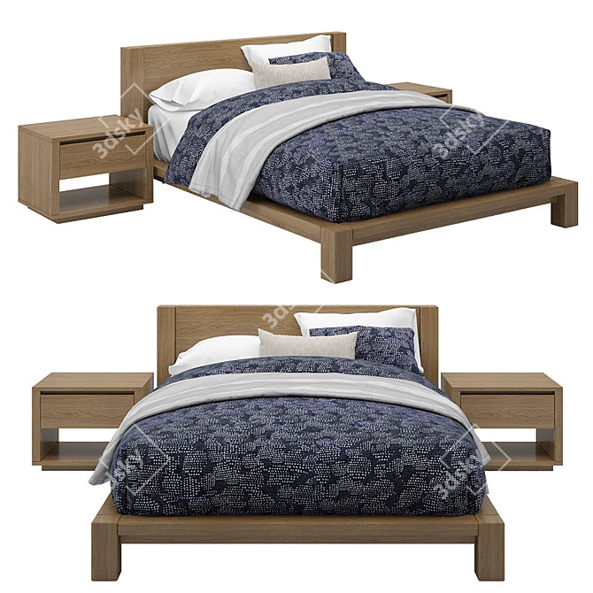 West Elm Tahoe Bed Set 3D model image 1