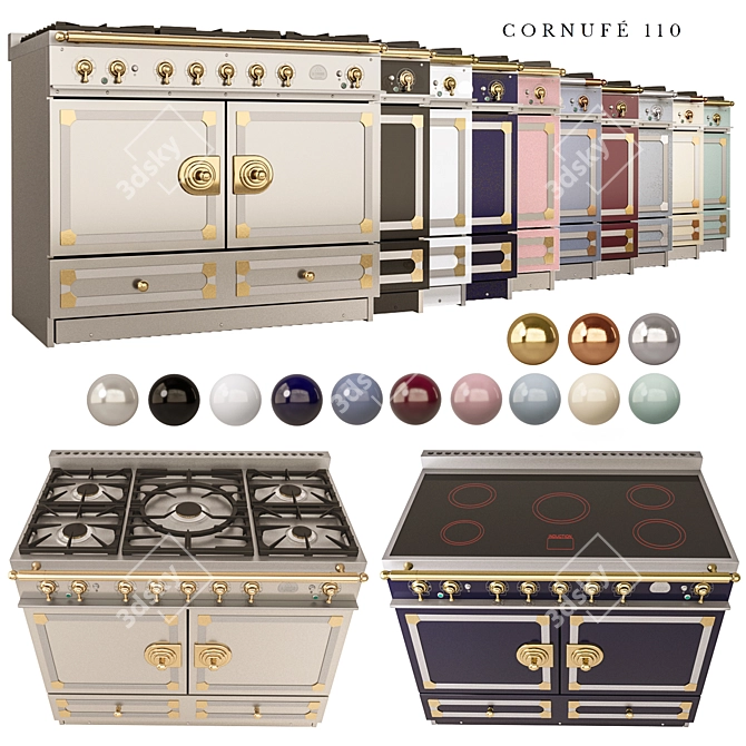 La Cornue Cornufe 110: Gas & Induction Cooker 3D model image 1