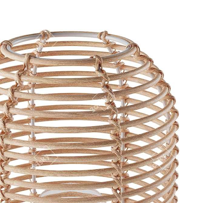 Boho-inspired Rattan Cage Table Lamp 3D model image 4