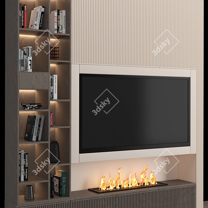 Modular TV Wall Unit: High-Quality Renders 3D model image 2