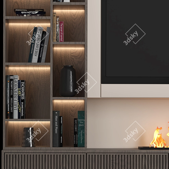 Modular TV Wall Unit: High-Quality Renders 3D model image 3