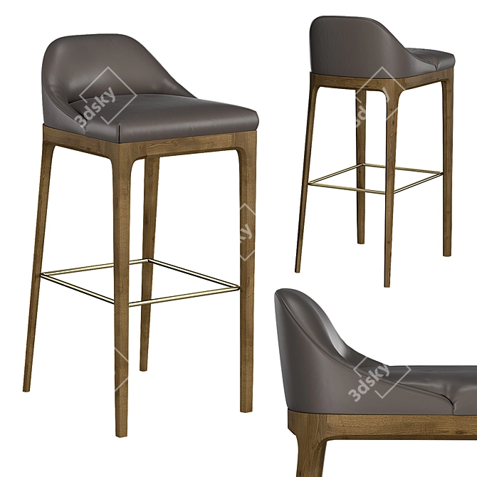 Elegant Bellagio Bar Stool 3D model image 1