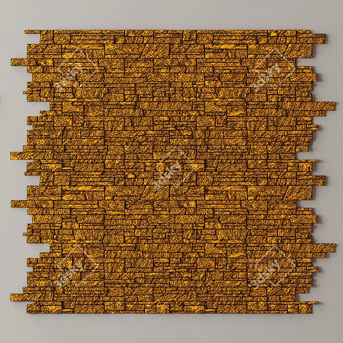 Rock Brick Wall: High-Resolution Textured 3D Model 3D model image 5