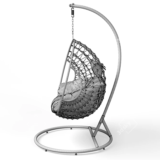 Cozy Cocoon Chair 3D model image 4