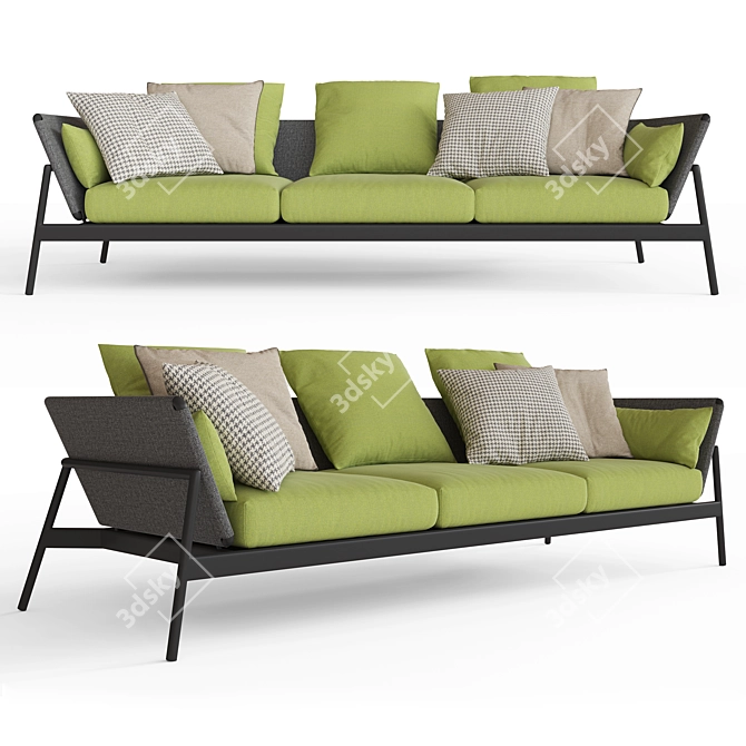 Luxurious PIPER Sofa: Elegant Comfort 3D model image 1