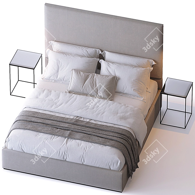 Elegant Bed Set by Sofa&Chair Co 3D model image 2