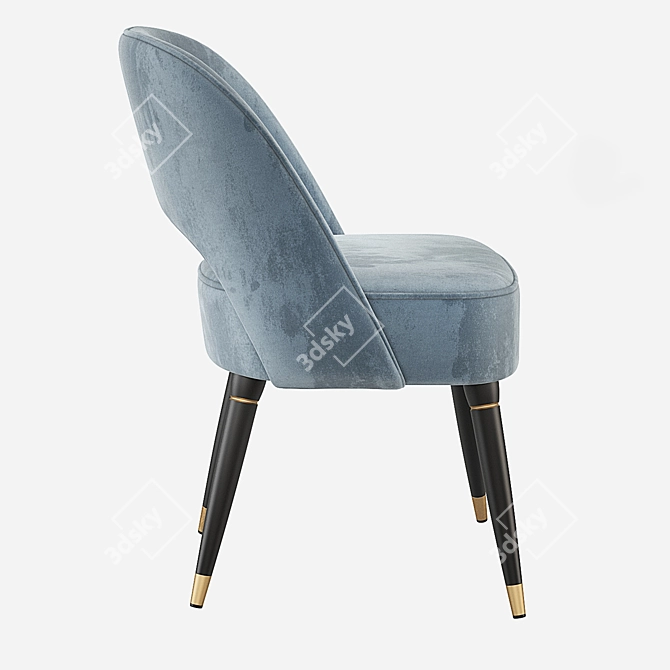 Collins Velvet Dining Chair: Green, Grey, Blue 3D model image 3