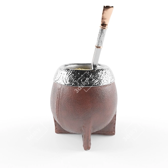 South American Yerba Mate Drink 3D model image 5