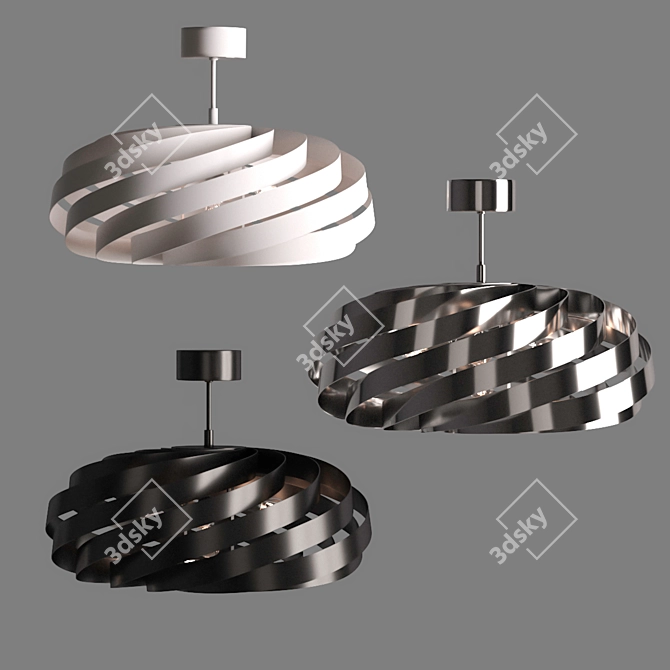 Vento Triple Ceiling Chandeliers 3D model image 1