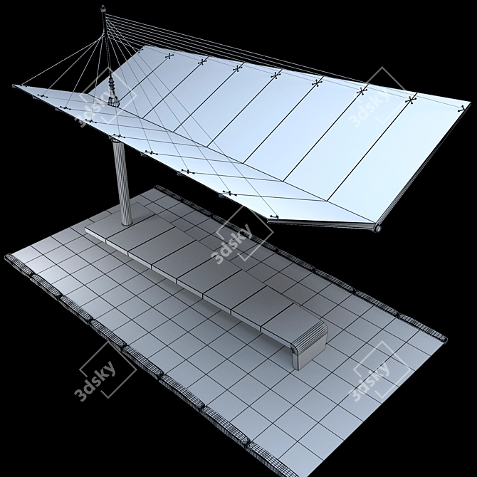 Modern Bus Stop Shelter 3D model image 3