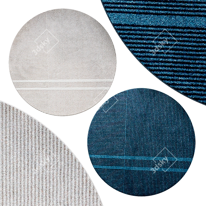 Circular Bliss: Elegant Circle Rugs 3D model image 1