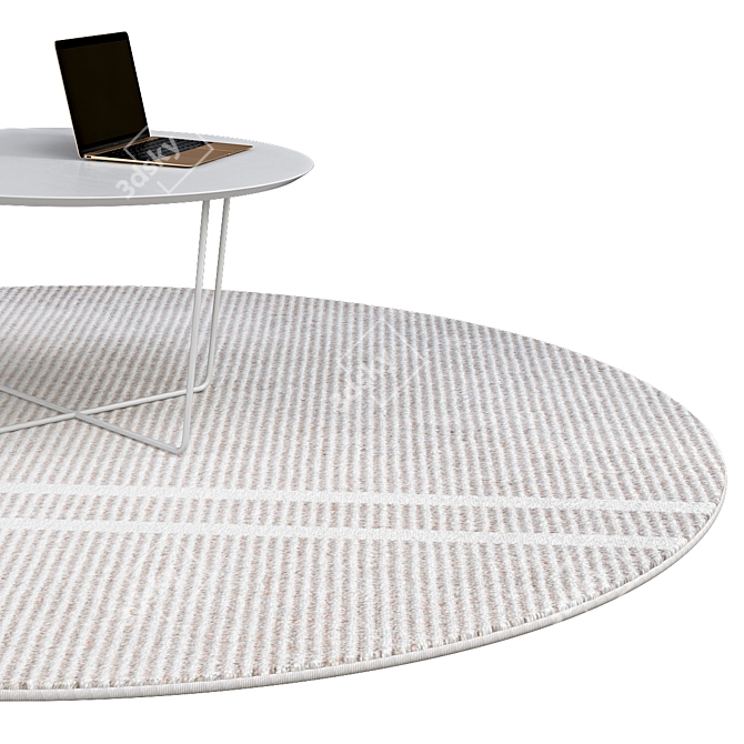 Circular Bliss: Elegant Circle Rugs 3D model image 2