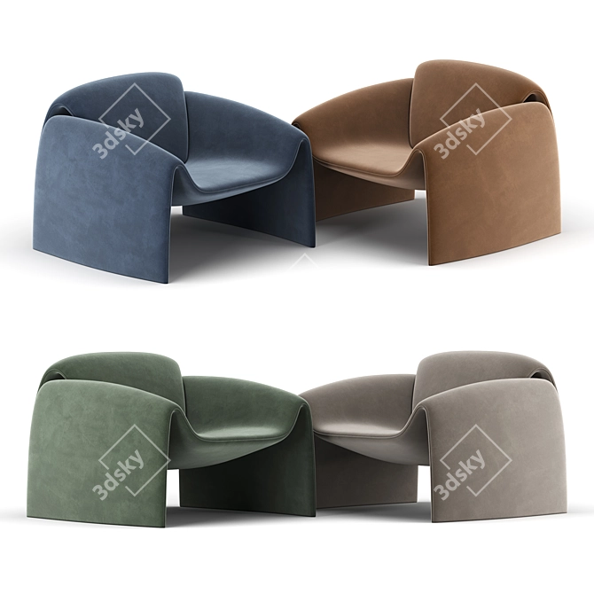 Elegant Comfort in LE CLUB Armchair 3D model image 1