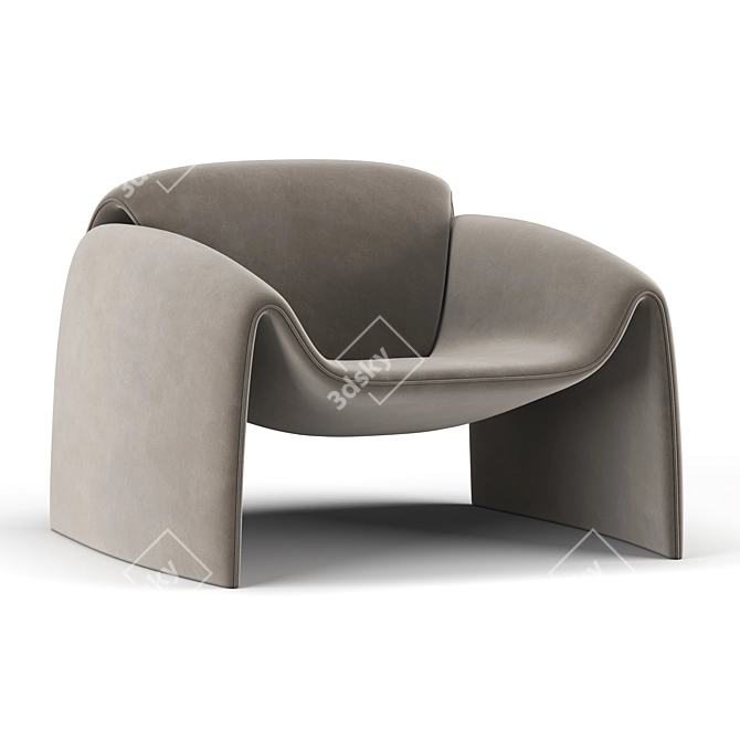 Elegant Comfort in LE CLUB Armchair 3D model image 3