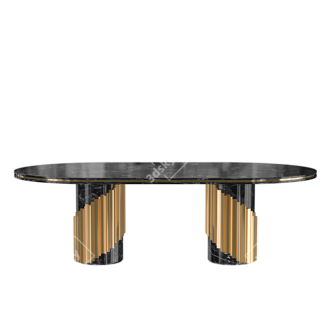 Elegant Littus Oval Dining Table 3D model image 1