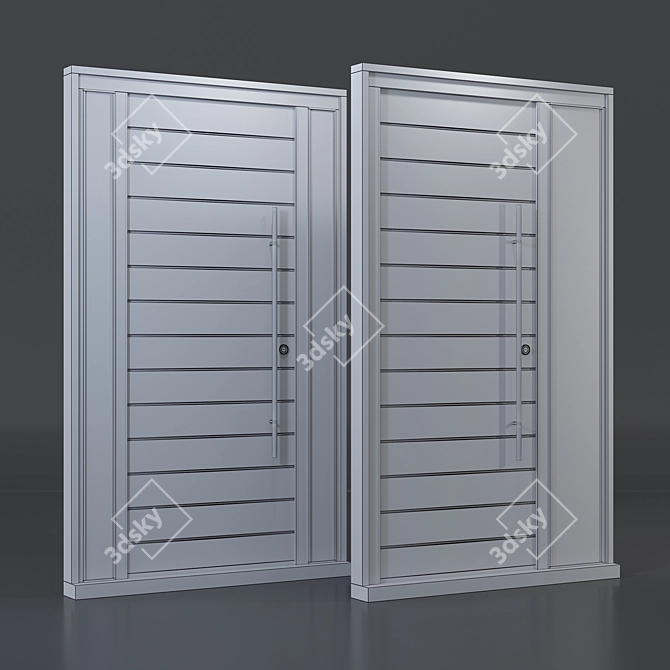 Iroko Wood Door: Exquisite and Durable 3D model image 2