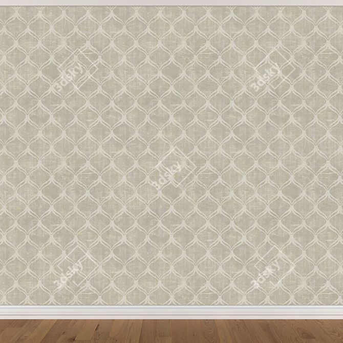 Title: Seamless Wallpaper Set in 3 Colors 3D model image 3