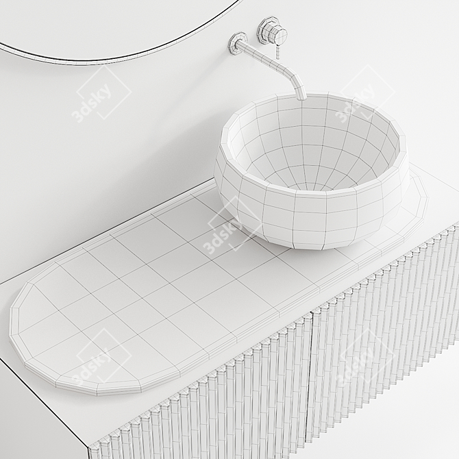 Ceramica Cielo Delfo Set 2: Stylish Vanity Unit, Washbasin, and Mirror 3D model image 5